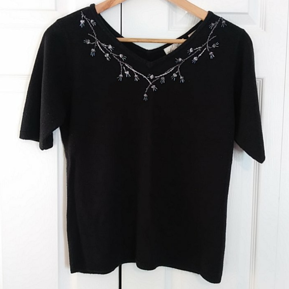 Kathie Lee Beaded/Embroidered Sweater